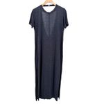 Lunya Restore Maxi‎ Dress Large Dark Gray Pima Cotton Open Back Lounge Travel Photo 2