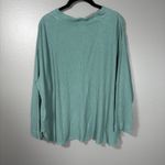 J Jill Women's Green Oversized Cozycore Waffle Knit Top Photo 5