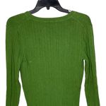 Old Navy  Women Cable Knit Ribbed Long Sleeve Sweater Stretch V-Neck Medium Green Photo 6