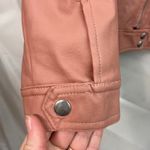 New Look women's mauve pink faux leather zip collared pocket lined jacket large Photo 1