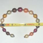 Honora 925 Genuine Cultured Freshwater Elegant Pearl Open Cuff Bracelet Pink Photo 4