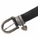 Brighton Vintage: ❤︎︎ Heart Charm Leather Belt ❤︎︎ Croc Embossed Two Tone Metal Photo 6