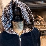 Jason Maxwell  Navy Hooded Jacket with Patterned Trim Photo 2