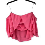 NWT Why Dress Pink Layered Off The Shoulder Crop Top Small Photo 0