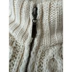 Inis Crafts Irish Cream Wool Zip Cable Knit high neck Cardigan size large Photo 10