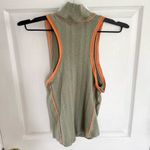 We The Free  Free People Olive Green Sleeveless Top with Orange Trim SMALL Photo 2