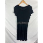 Club Monaco  Black Leather Waist Short Sleeve Dress Size 6 Photo 4