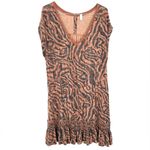 Anthropologie  Daily Practice Tiger Print Ruffled Relaxed Fit Button Back Dress Photo 2