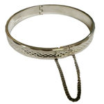 Vintage Pastelli silver Tone rolled gold plated Bangle Bracelet 1970's Etched H Photo 0