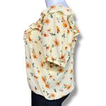 Maurice's Womens Blouse Shirt Top Bubble Hem Ruffle Floral Yellow Orange 2X Photo 3