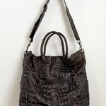 LIEBESKIND Berlin 100% Cow Embossed Leather Brown Croco Shopper Large Tote Bag Photo 8