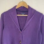 Tommy Hilfiger Purple Cotton Blend Button-Front Cardigan, Large Photo 1