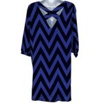 Needle & Thread Light and Dark Blue Chevron Print Slinky Mini Dress EUC Size M Photo 5