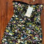 ZARA  Women’s Size XS Ruched Black Floral Bodycon Mini Dress • Sleeveless NWT Photo 3