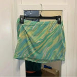 621 Daze Dayz Lime Juice Swirl Print Mini Skirt Green Blue Size Medium Photo 4