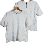 Vince Camuto  Puff Sleeve Lace Textured Blouse Women's Small White Layered Boho Photo 1