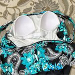 Le Cove Floral Swimdress One Piece Swimsuit Swim Dress 14 Black Photo 2