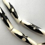 African black and cream tube beaded necklace Photo 8