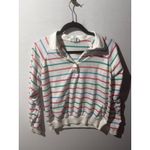 Vtg Winners Choice Womens Striped Polo Shirt Long Sleeve Casual Pullover Top L White Size L Photo 1