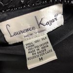 Laurence Kazar Laurence Kazer All Over Beaded Open Jacket Women Size M Black Silk Formal Party Photo 1