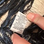 Frazzle Women's Eyelash Knit With Sleeve Fringe Poncho Sweater Black Blue Medium Photo 3