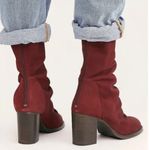 Free People Elle Block Heel Boots in Bordeaux Nubuck sz 37 (7) NWT Photo 1