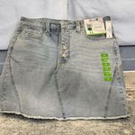 Seven7 Women's Size 10 Blue Denim Pencil Skirt Button Fly Fray Hem Photo 0