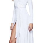 Good American  - NWT White Rib Wrap Long Sleeve Midi Dress Size 2 (M) Photo 0