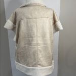 Wonderly  NWT Cozy Tan and Cream Sherpa Cardigan faux suede vest coat neutral Photo 1