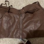 Haute Monde Leather Corset crop Top Photo 2