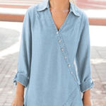 Soft Surroundings  Light washed denim Tencil tunic XL Photo 0