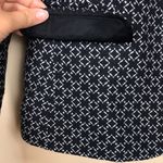 Ann Taylor Women’s Silk Blend Knit Career Office Black White Patterned Blazer Photo 2