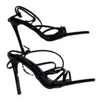 Cape Robbin Cape Ribbon Black Strappy Stiletto Heels(Size 8M) Photo 7
