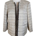  Silver and Black Blazer Size 12 Petite Kasper Dressy Collarless Blazer Photo 0