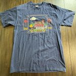 Jerzees VTG  Farm Sunflowers Country Print Navy Blue T Shirt Size Large USA Made Photo 0