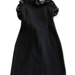 St. John Size 2 Black Mini Evening Cocktail Dress Bow Ruffles Fancy Holiday FLAW Photo 0
