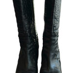 Schu La La Black Croc Embossed Leather Knee High Boots Women’s 9 / EU 40.5 Photo 0