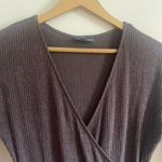 Modcloth Gray Ribbed Knit Faux Wrap Dress Photo 6