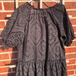 O.P.T. Black Cotton Eyelet Embroidered Midi Dress Tiered Medium Photo 8