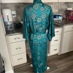 Victoria's Secret Vintage Victoria Secret‎ Gold Label 70s 80s floral silky duster teal robe Photo 4
