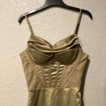 Bella Barnett Olive Green Satin corset Knee length pencil Dress NWT size small Photo 7