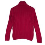 Croft & Barrow Cable Knit Turtleneck Sweater Women Small Red Cotton Winter Cozy Photo 2