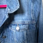 Loft  Cropped Denim Jacket lightly Distressed Small Photo 2