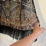 Angie Geometric Patterned Kimono/ Coverup with Fringe Photo 5