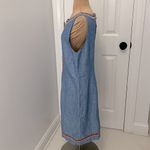 Talbots Linen Embroidered Scalloped Shift Dress Photo 5