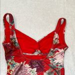 Nine West Red Floral One Piece V-Neck Swimsuit Size S Photo 7