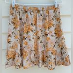American Eagle Outfitters Cream and Orange Asymmetrical Skirt Photo 3