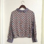 Maje  Womens Shirt Blouse Floral Lipsa Surplice Faux Wrap Long Sleeve US Size Med Photo 2