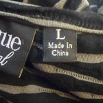 Onque Casual Shirt Womens Size L Black Gray Textured Striped 3/4 Sleeve Buttons Size L Photo 6