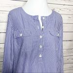 Vineyard Vines Blue & White Striped Popover Top Size Small Photo 4
